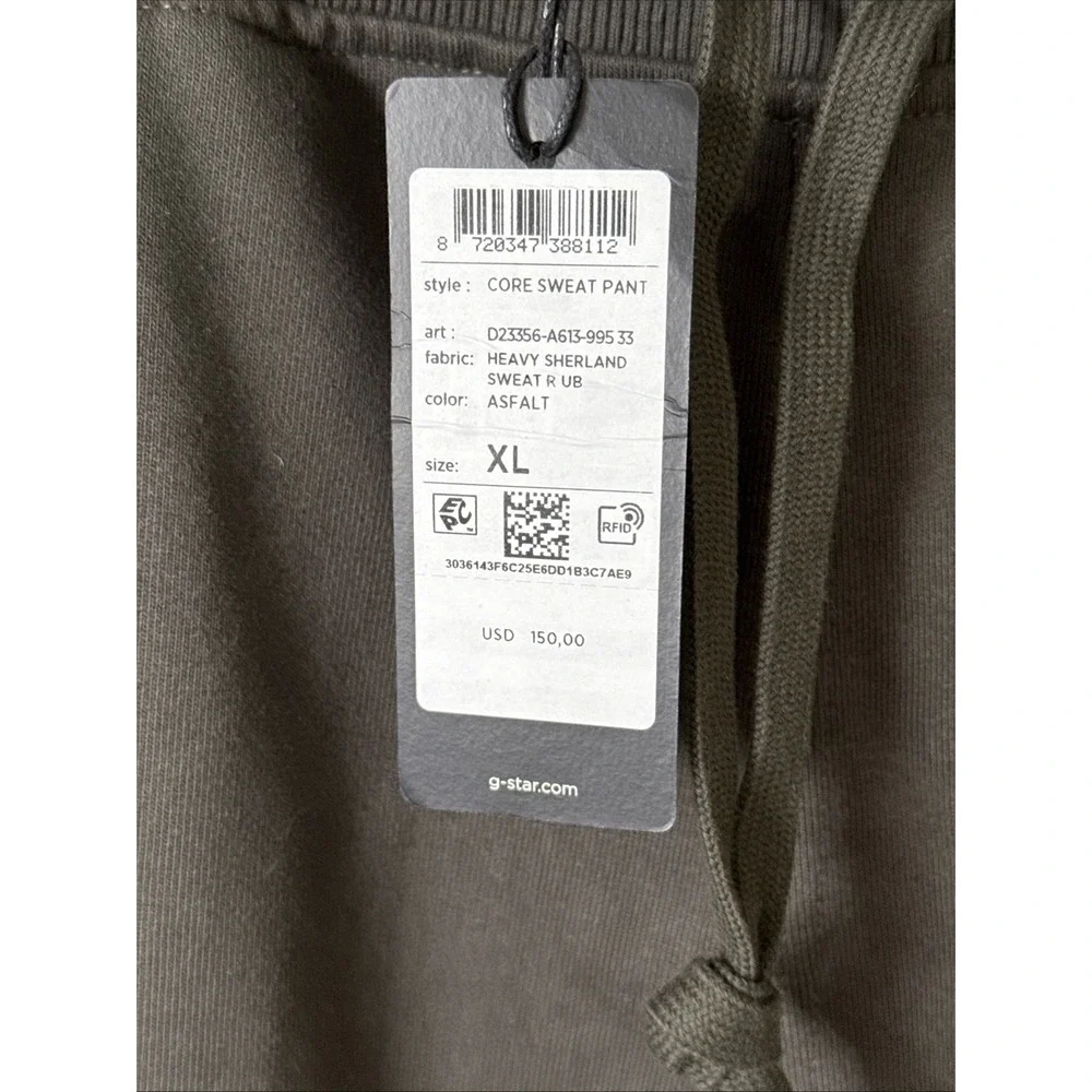 G-Star RAW Men's Jogger Pants XL Olive Green Drawstring Sweatpants NWT Casual